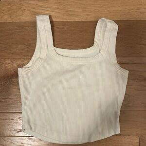 Madewell cropped tank top — white — size small